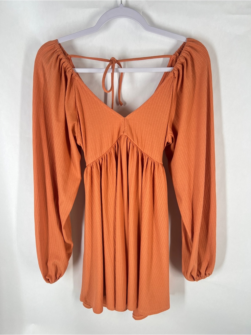 Lovers + Friends Giorgia Dress Ginger XS Orange Long Sleeve Mini Dress - Picture 2 of 11